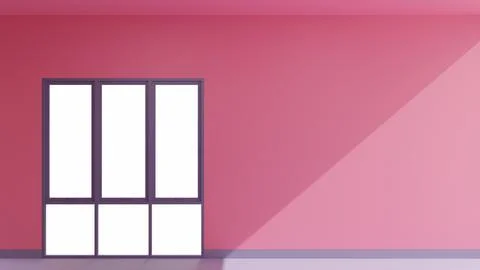 Window 3d render illustration copy space background Stock Illustration