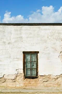 Window on an Abandoned Adobe Building Stock Photos