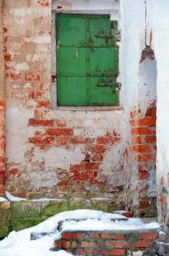 Window in abandoned convent Stock Photos
