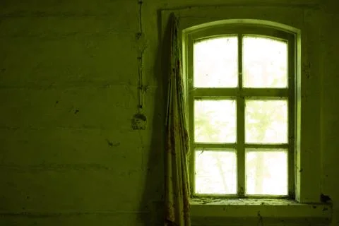 The window of an abandoned house 스톡 사진