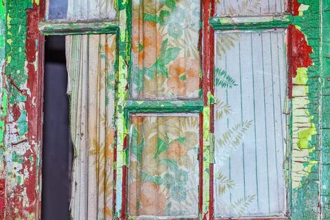 Window of abandoned house Stock Photos