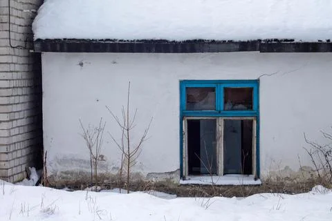 Window of an abandoned house Stock Photos