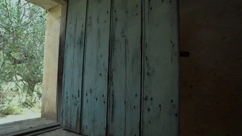 Window in abandoned old stone house at the mountain Stock-Footage 344603513