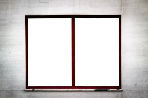 Window Advertisement Mockup Stock Photos