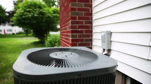 Window to Air Conditioner Stock Footage