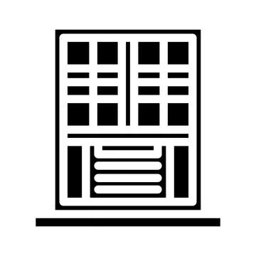 Window air conditioner unit glyph icon vector illustration イラスト素材