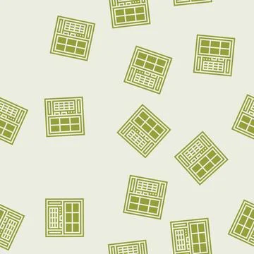Window air conditioner unit glyph seamless pattern Stock Illustration