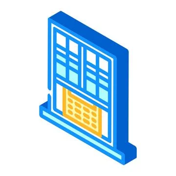 Window air conditioner unit isometric icon vector illustration Stock Illustration
