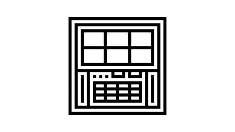 Window air conditioner unit line icon animation Stock Footage 326125401