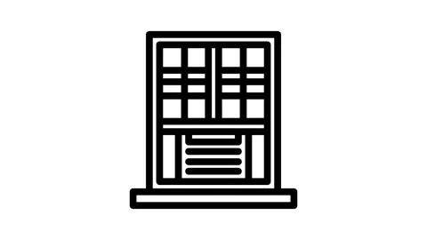Window air conditioner unit line icon animation Stock Footage 326750589