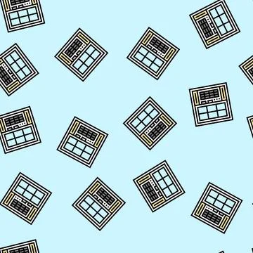 Window air conditioner unit vector seamless pattern Stock Illustration