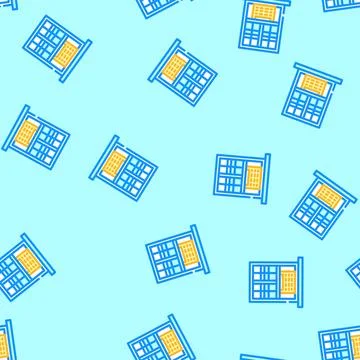 Window air conditioner unit vector seamless pattern Stock Illustration