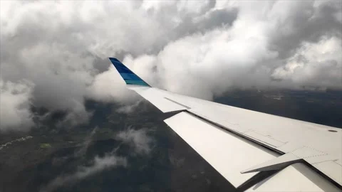 Window airplane 4K Garuda Indonesia Stock Footage