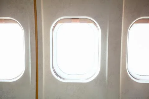 Window airplane and empty white window blank isolated on white background Фото