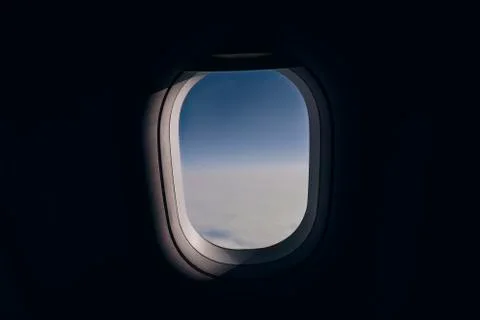 Window in the airplane Foto stock