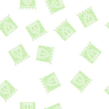 Window of ancient castle glyph vector seamless pattern Stock Illustration