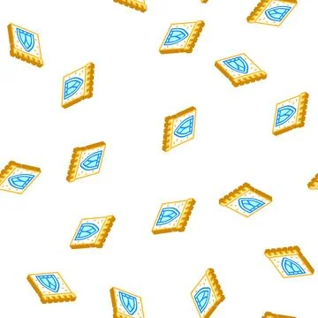 Window of ancient castle isometric icon seamless pattern Stock Illustration