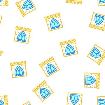 Window of ancient castle vector seamless pattern Stock Illustration