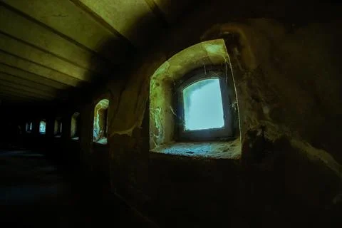 Window ancient stone wall Stock Photos