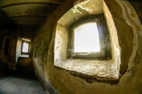 Window ancient stone wall Stock Photos