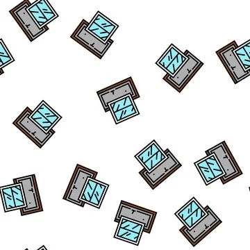 Window and door vector seamless pattern Stock Illustration