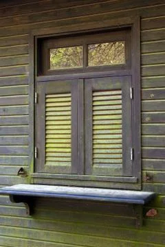 Window and moss Stock Photos