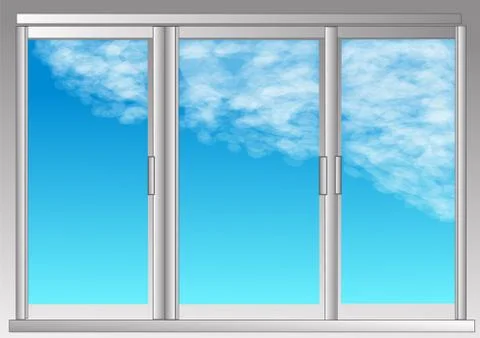 Window and sky Stock Illustration