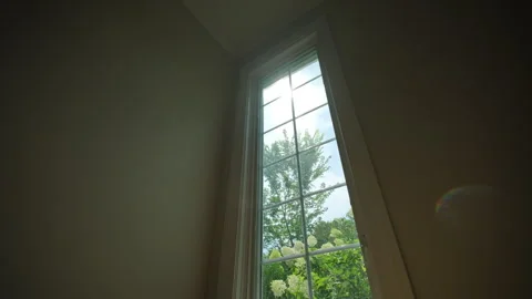 Window and sun rays through the window. Elements of Interior in house, move Stockbeeldmateriaal 249978947