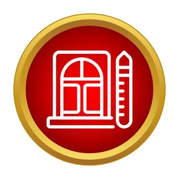 Window and thermometer icon for temperature measurement Stock Illustration