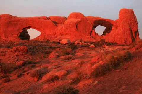 Window arches at last light Stock Photos
