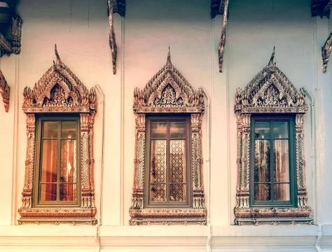 Window background in Royal King Palace, Bangkok Stock Photos