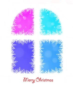 Window background of white winter snowflakes for christmas and new year's eve Stock Illustration