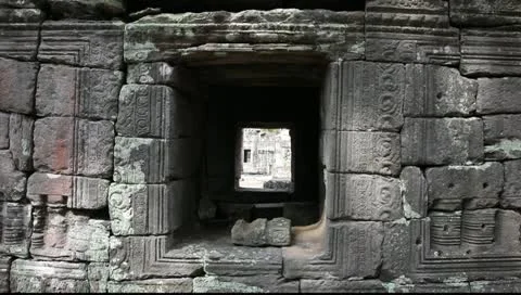 Window in Banteay Kdei Stock Footage 10756388