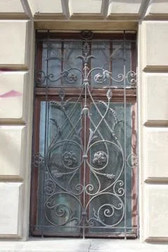 Window bars with old Stock Photos