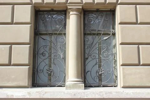 Window bars with old Stock Photos