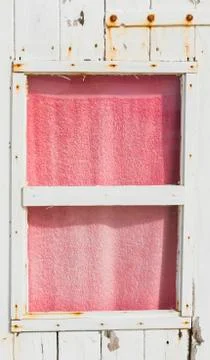 Window in beach cabin Stock Photos