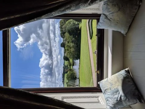 Window with a beautiful view Stock Photos