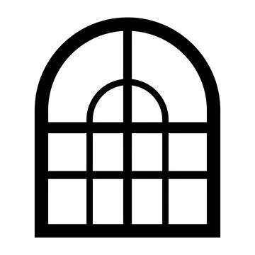 Window black vector icon on white background Stock Illustration