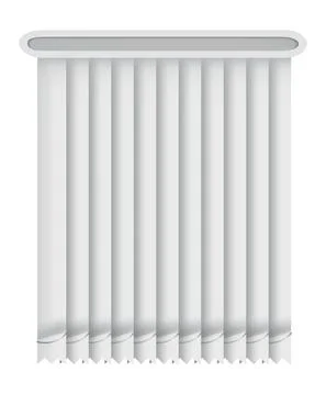 Window blind. Element room interior. Vertical window jalousie. Closed empty Stock Illustration