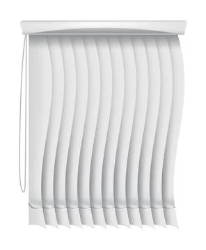 Window blind. Element room interior. Vertical window jalousie. Closed empty Stock Illustration