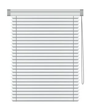 Window blind. Element room interior. Horizontal window jalousie. Closed empty Illustrazione stock