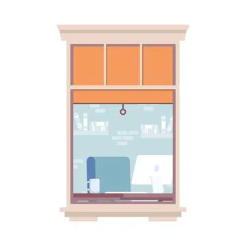 Window with blind Stock Illustration