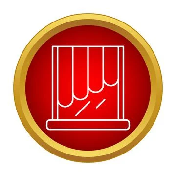 Window blind or shop awning line icon design Illustrazione stock