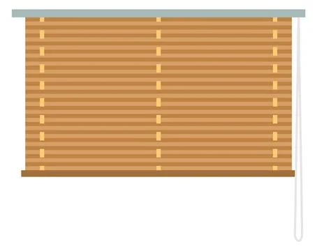 Window blinds. Cartoon brown horizontal roller shades 스톡 일러스트