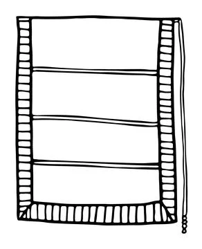 Window blinds horizontal vertical closed open. Sketch blind roman curtains. Stock Illustration