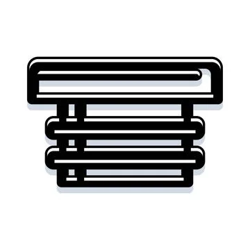 Window blinds icon adjusting light and privacy Stock Illustration