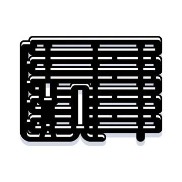 Window blinds icon controlling privacy and light Ilustración de archivo