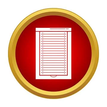 Window blinds icon red circle gold border Stock Illustration