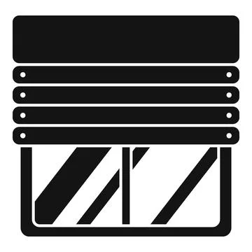 Window blinds with open slats creating shade icon Illustrazione stock