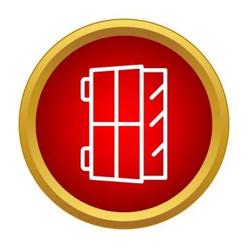 Window blinds or shutters icon in a red circle Stock Illustration
